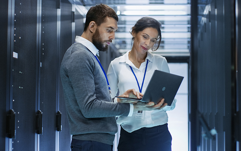 Two professionals collaborating