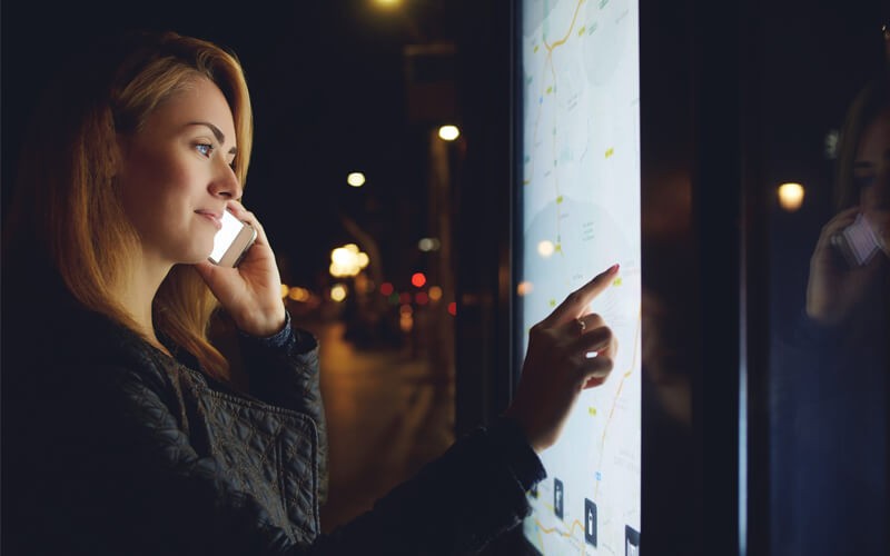 Woman in front of monitor