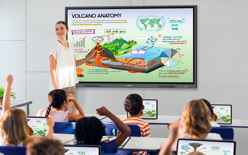 Teacher teaching students