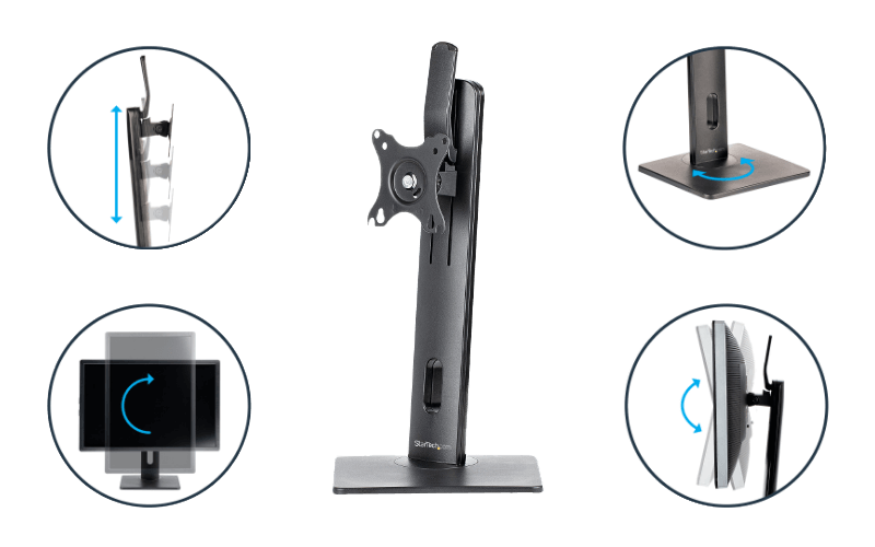 Free-standing single monitor mount