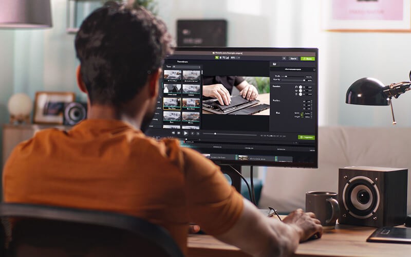 Professional working on computer