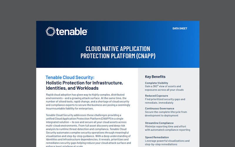 Unified Cloud Native Application Protection Platform (CNAPP) Tenable's Cloud-Native Application Protection Platform thumbnail