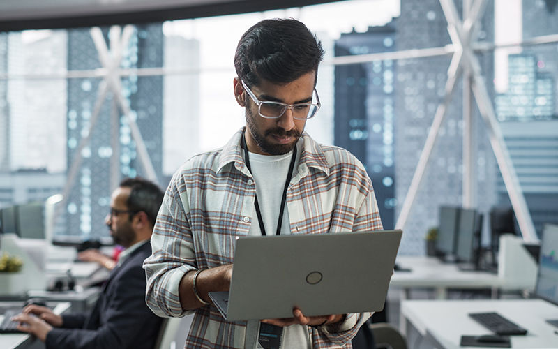 Professional working using a laptop