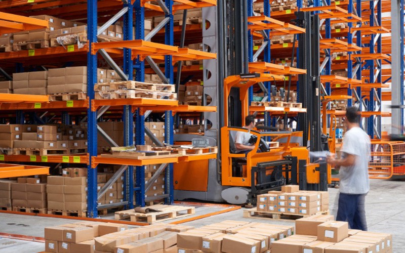 Worker on a warehouse factory