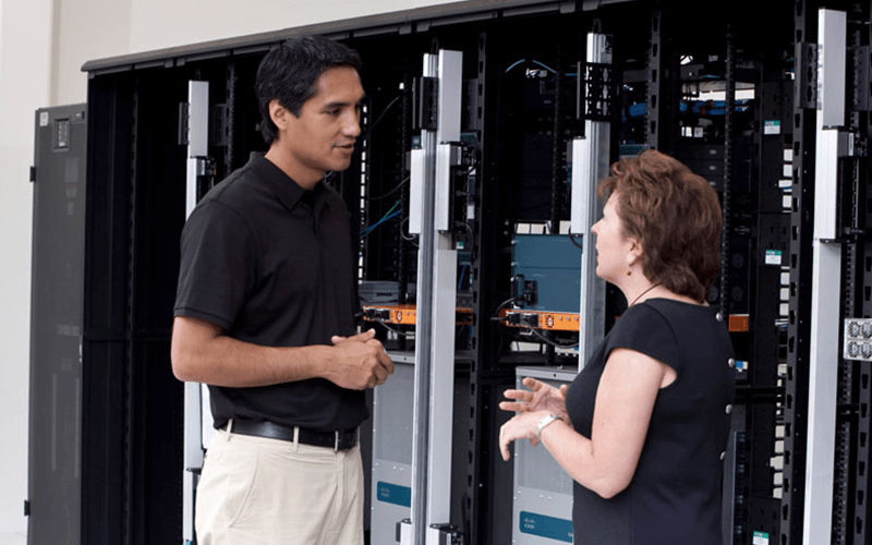 Teammates collaborating together at the office