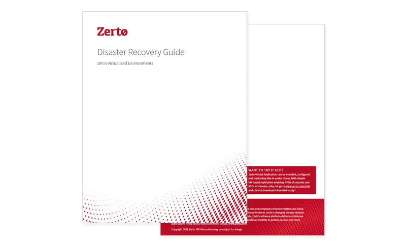 Zerto Disaster Recovery guide cover