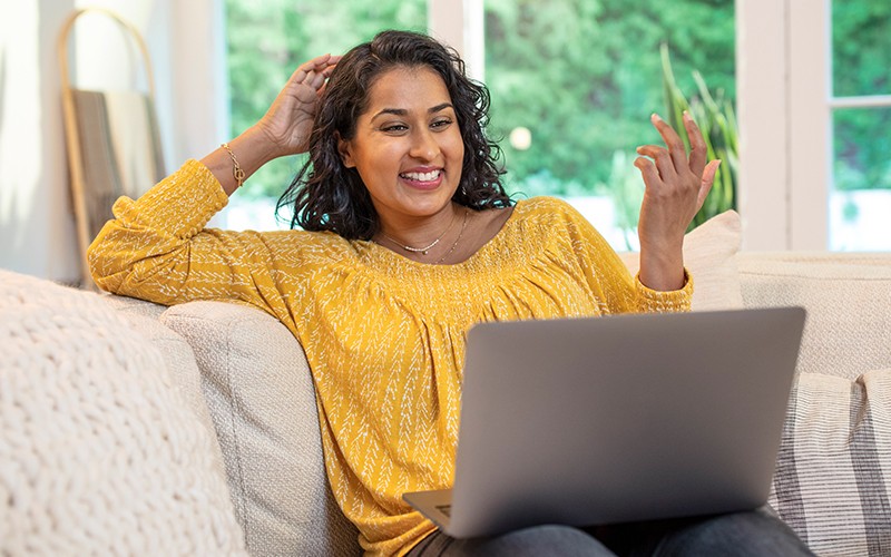 Professional using laptop